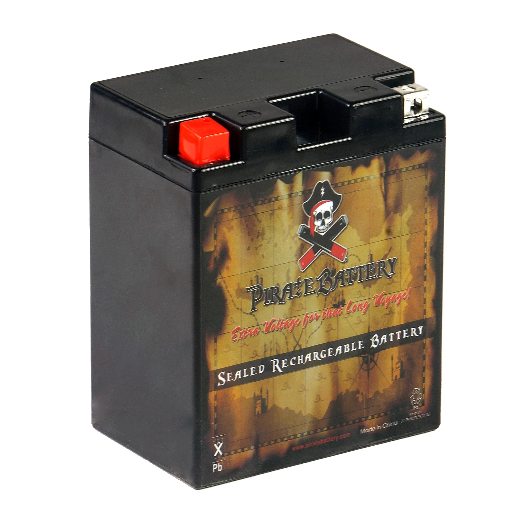 Pirate Battery YTX14AH-BS (14AH-BS 12 Volt,12 Ah, 210 CCA) Atv Battery for Kawasaki 300cc Klf300-c Bayou 300 4x4 1989