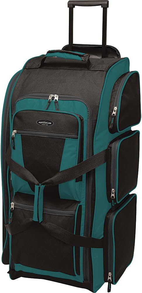 Travelers Club Luggage Rolling Duffel, Teal, 30