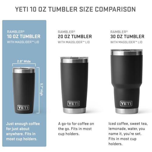 YETI Rambler 10 oz Tumbler, Stainless Steel, Vacuum Insulated with MagSlider Lid, Firefly Yellow