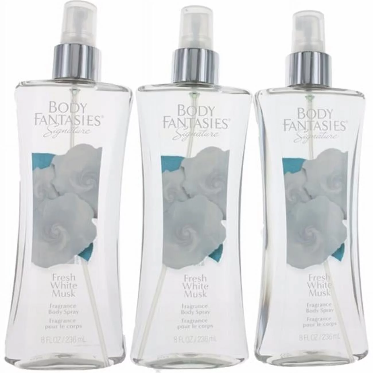 Fresh White Musk by Body Fantasies, 8 oz Fragrance Body Spray for Women - Pack of 3