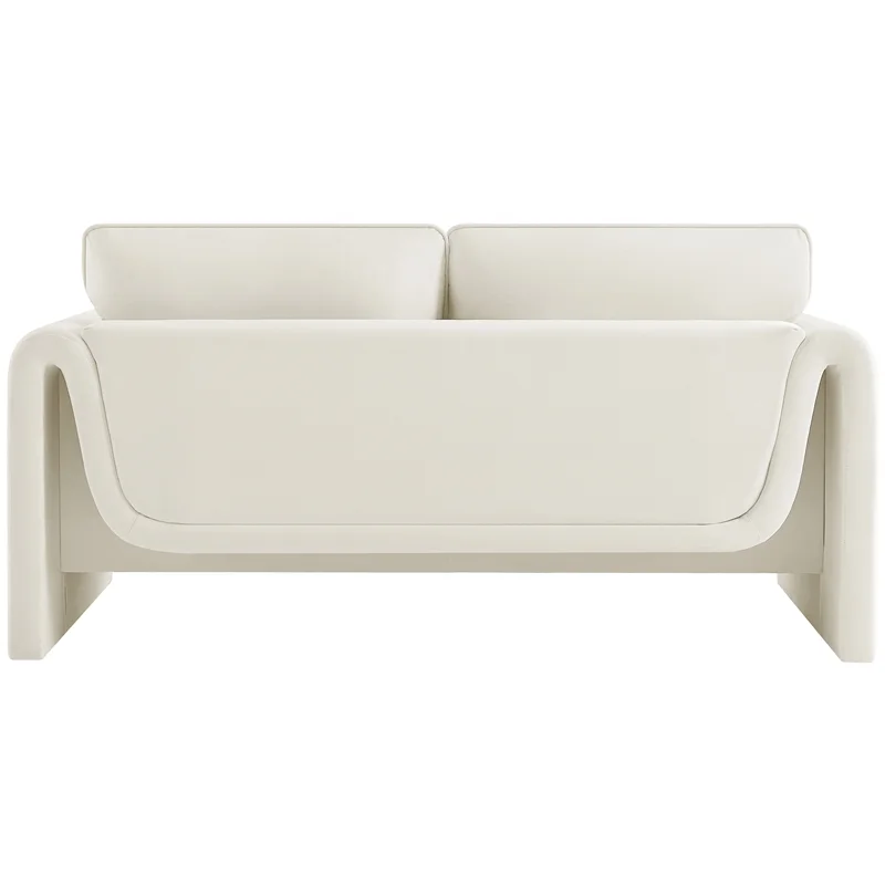 Meridian Furniture Sloan Cream Velvet Fabric Loveseat