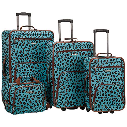 Rockland Jungle Softside Upright Luggage Set, Expandable, Owl, 4-Piece (14/29/24/28)