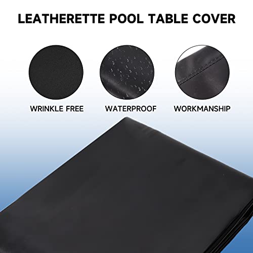 GSE Games & Sports Expert Billiard Table Covers, 7'/8'/9' Waterproof & Tearproof Heavy Duty Leatherette Pool Table Cover (Several Colors Available)