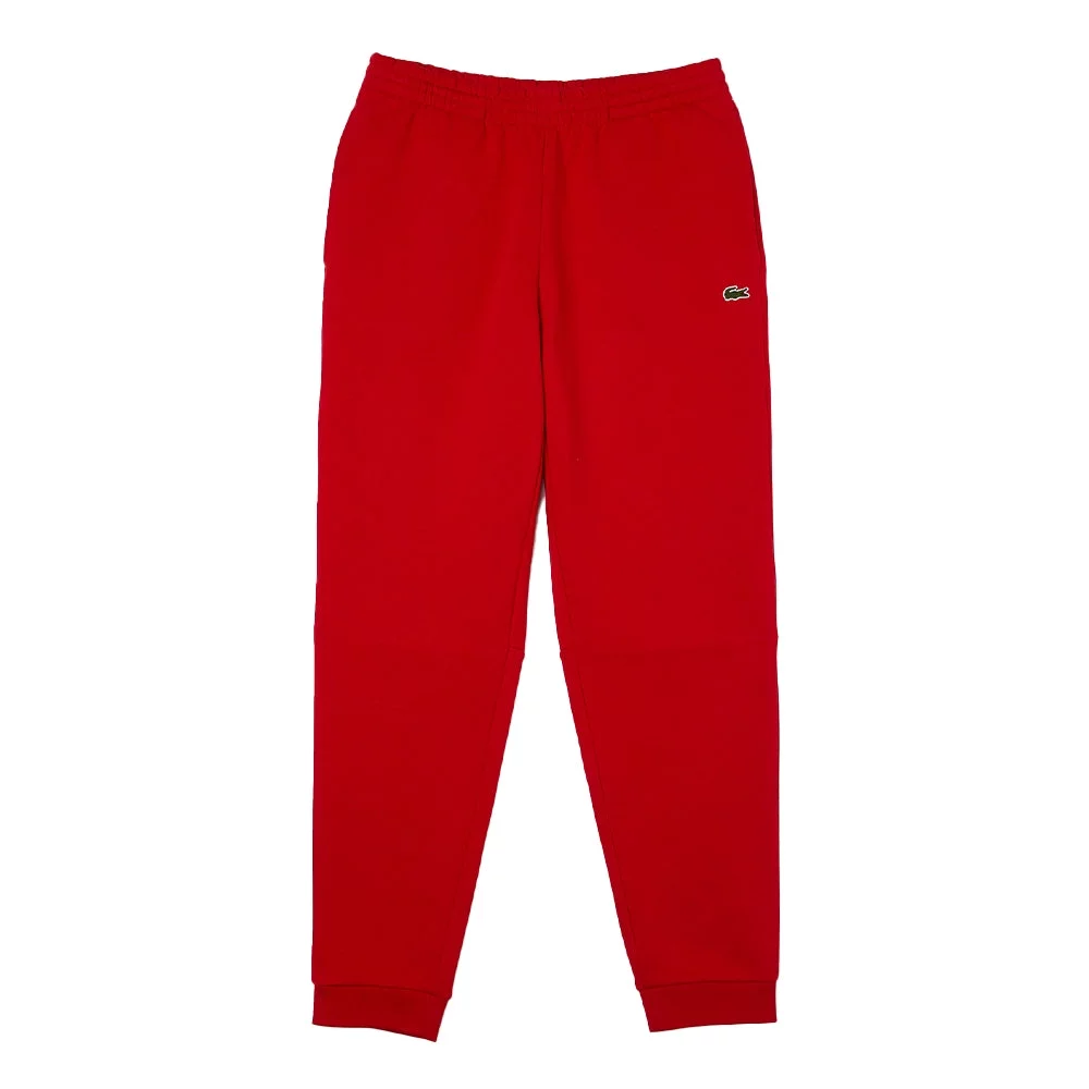 LACOSTE Men's Lacoste Tapered Fit Fleece Trackpants (Red)