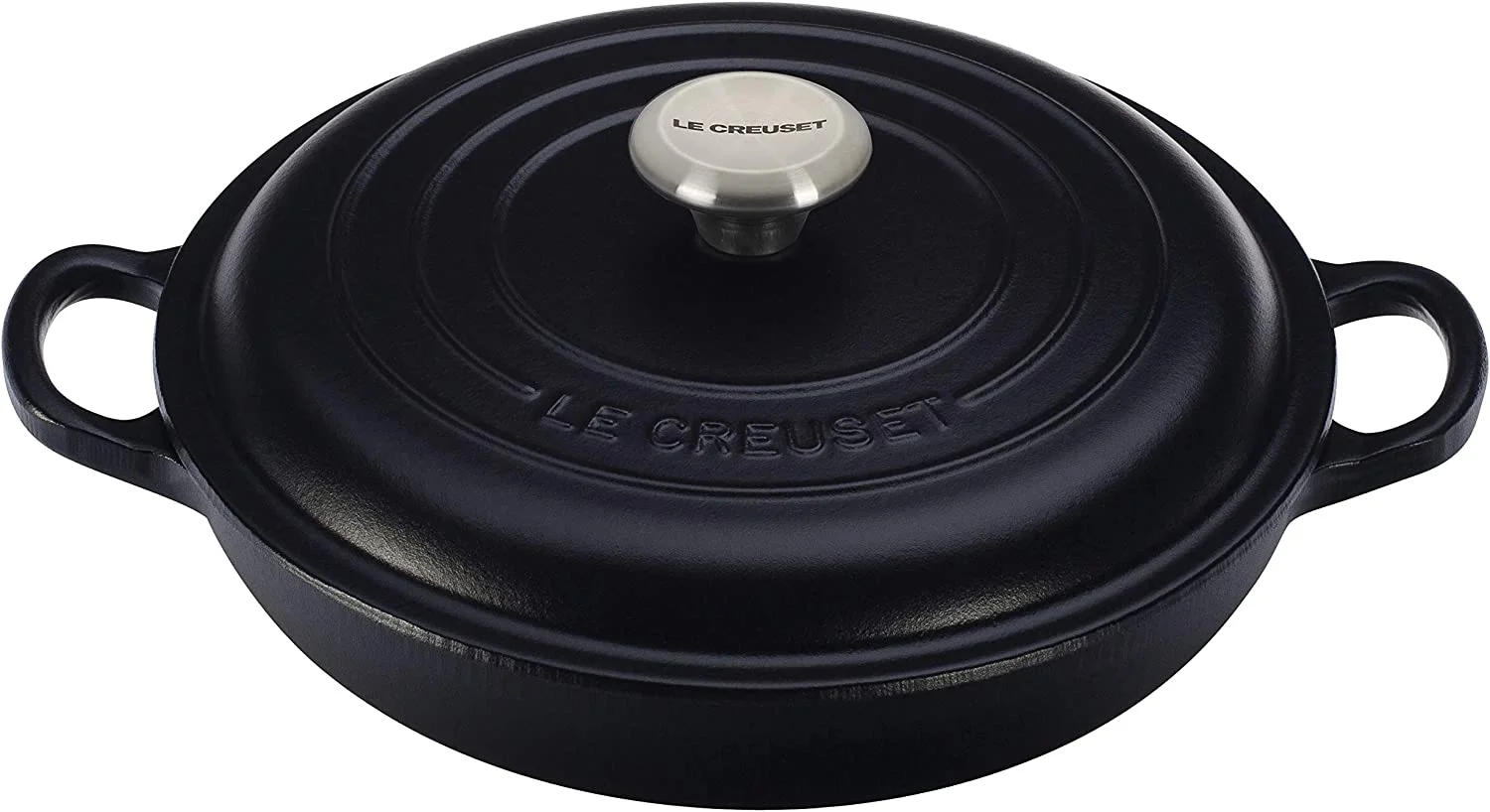 Le Creuset Signature Enameled Cast Iron 2.25 Quart Braiser with Stainless Steel Knob Licorice