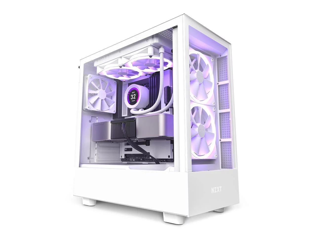 NZXT H5 Elite - All White CC-H51EW-01 White SGCC Steel, Tempered Glass ATX, Micro-ATX, mini-ITX Computer Cases