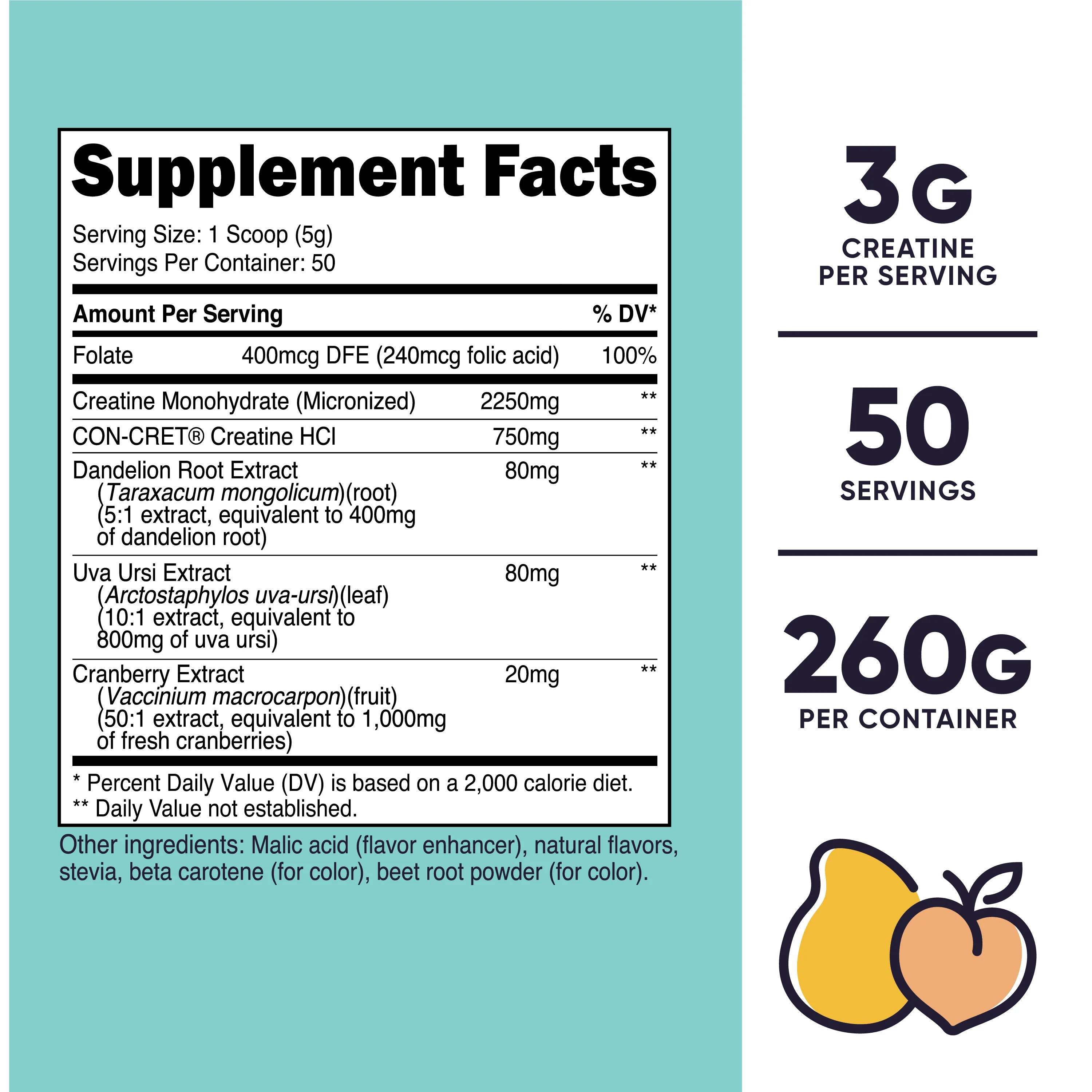 Nutricost Creatine Monohydrate Powder for Women (Peach Mango), Gym Supplement, 50 Servings