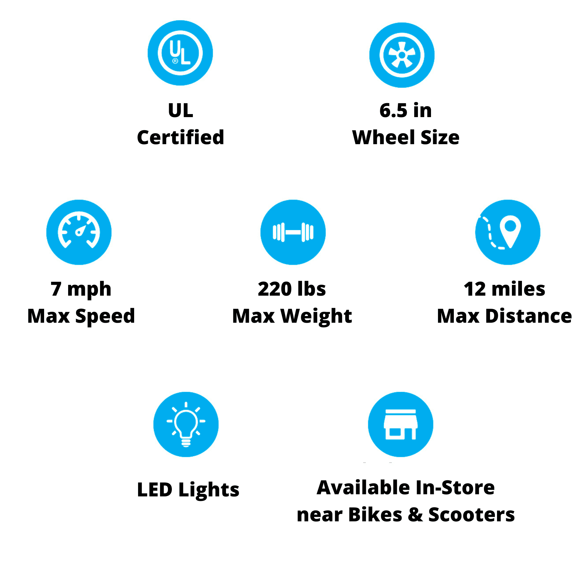 Hover-1 Kart and Ultra Electric Hover board with 6.5 In. Wheels and LED Lights Combo - Black