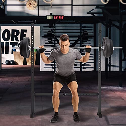 Uboway Barbell Rack Squat Stand Adjustable Bench Press Rack 550LBS Max Load Multi-Function Weight Lifting Home Gym Fitness