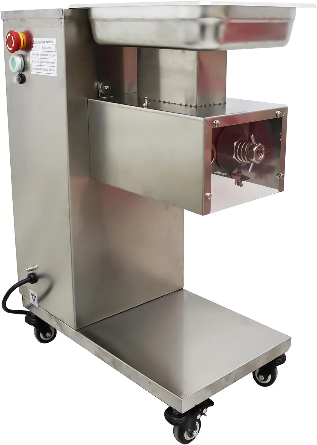 PreAsion Stainless Commercial Meat Slicer with 8mm Blade Electric Meat Slicer Cutting 110V