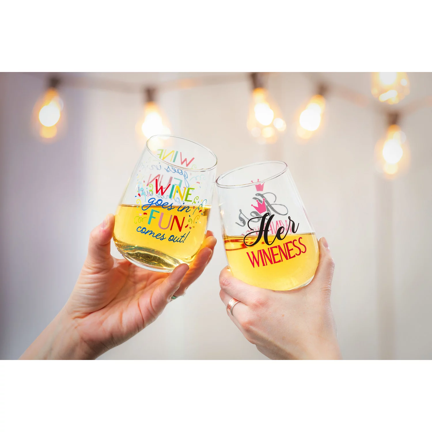 Wine Glass with Coaster Base, Wine Goes In