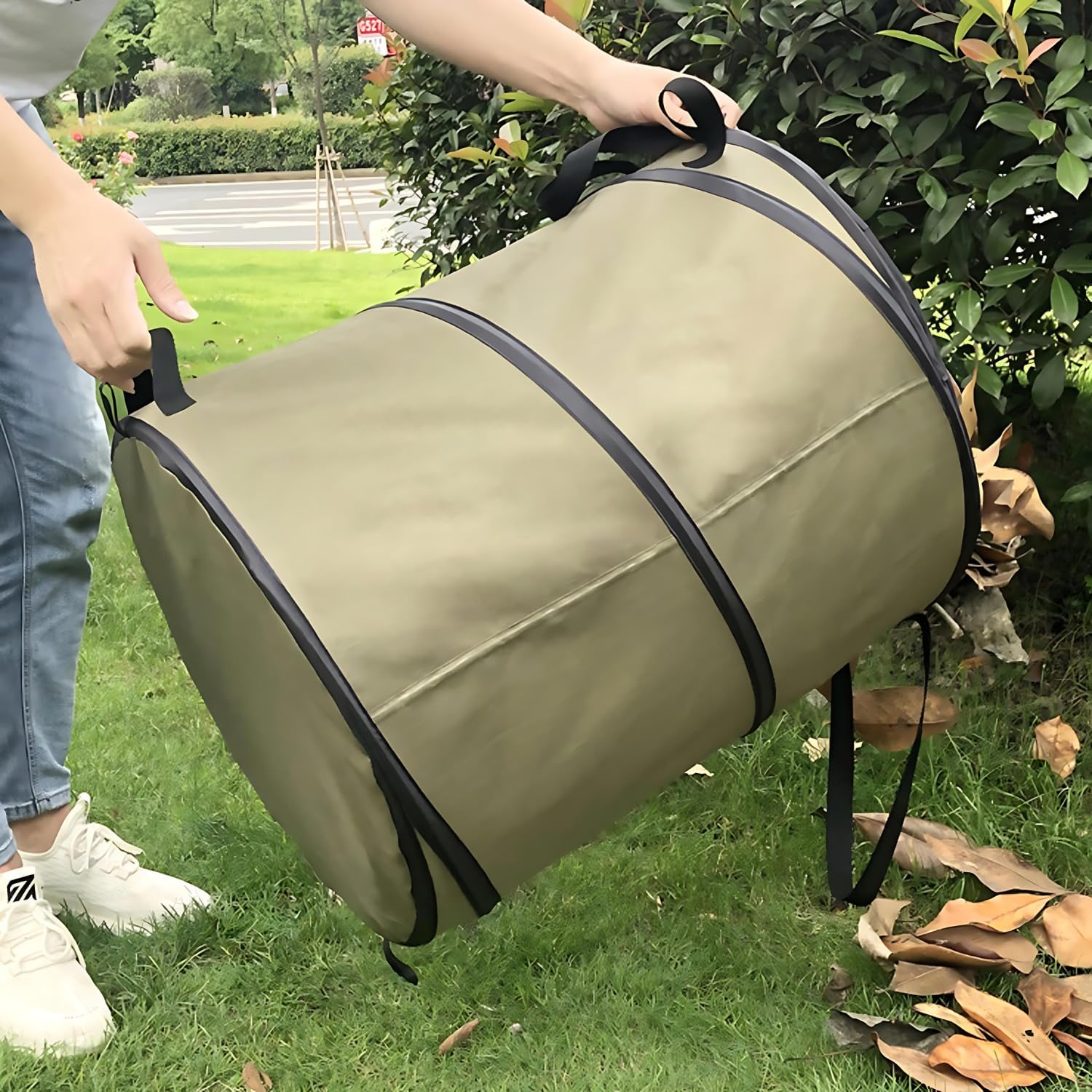 Foldable Garden Leaf Bag – 2 Pack – 24 Gallon and 30 Gallon Pop-Up Reusable Yard Lawn Waste Bags for Efficient Yard Clean-Up (Pack of 2)