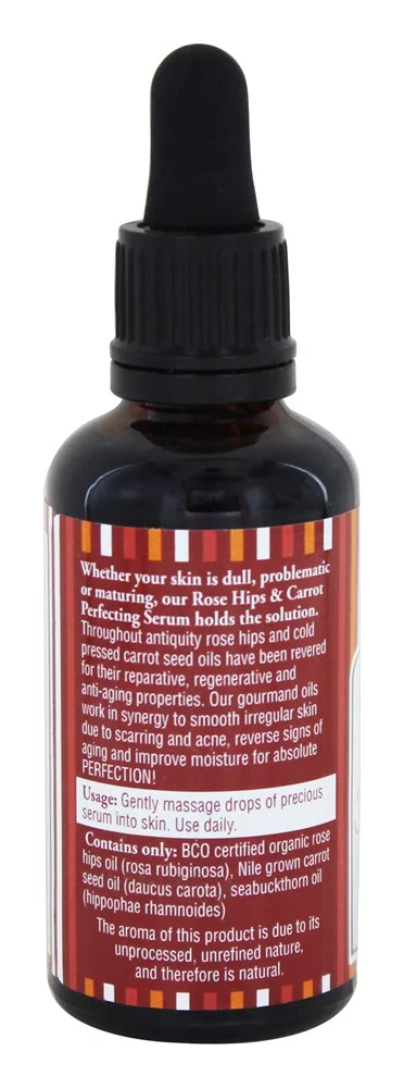 Shea Terra Rose Hips and Carrot Perfecting Serum | Nutrient Rich, All Natural & Organic Oil with Anti-Aging Vitamin A, E and Beta-Carotene for Clear and Glowing Youthful Skin ? 2 oz