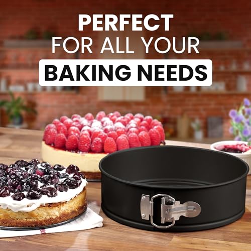 Zulay Premium Springform Pan 9 Inch Nonstick - Cheesecake Pan With Removable Bottom - No Need For Parchment Paper - Spring Form For Baking - Leak-Proof Cake Pan (Black)