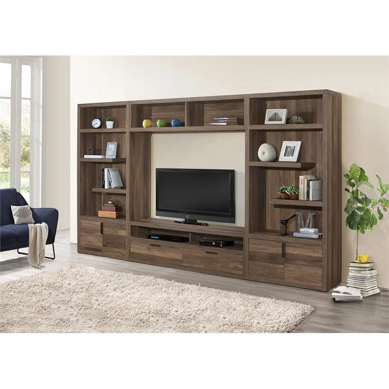 Lexicon Danio Modern Wood 2-Shelf  TV Stand in Rustic Natural