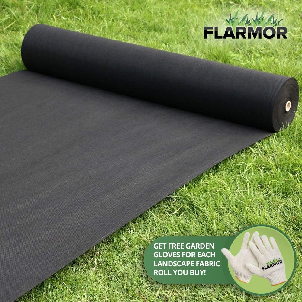 FLARMOR Landscape Fabric Heavy Duty - Weed Barrier Landscape Fabric - Weed Blocker - Garden Fabric Roll 1.8 oz - Commercial Weed Control Fabric 3 Ft X 300 Ft Pack of 2