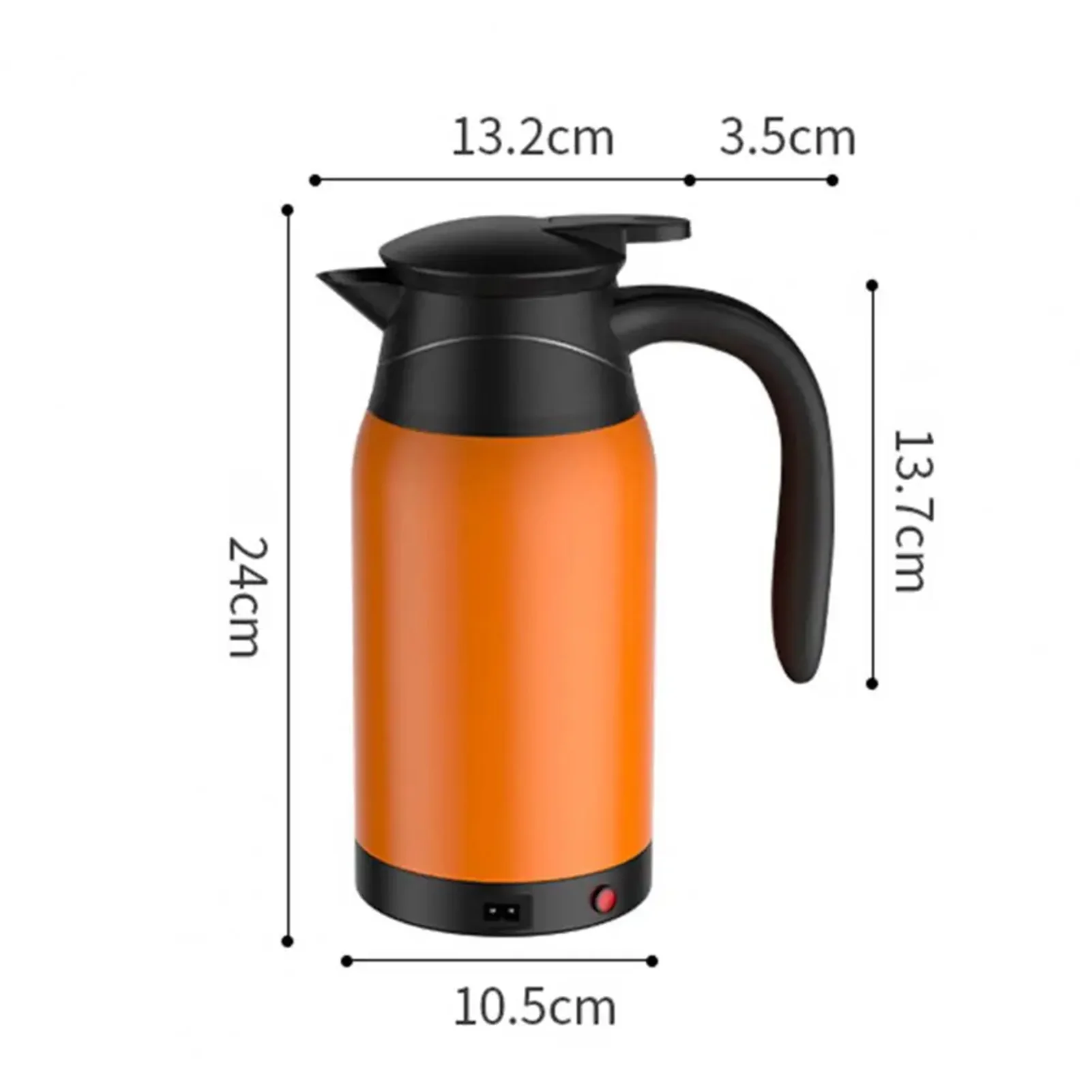 Walmeck Car Electric Kettle, Stainless Steel Water Warmer, Auto Shut-Off, 1000mL - Ideal for Water, Tea, Coffee, and Milk