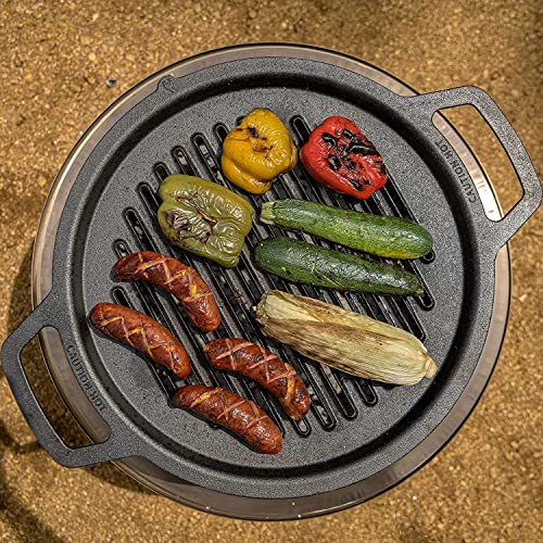 Solo Stove Bonfire Cast Iron Grill Cooking Bundle 2.0 | Smokeless Fire Pit, Stand, Grill & Hub, Wood Burning, Removable Ash Pan, Stainless Steel/Cast Iron, Height: 63 cm, Diameter: 44,5 cm, 20,3 kg