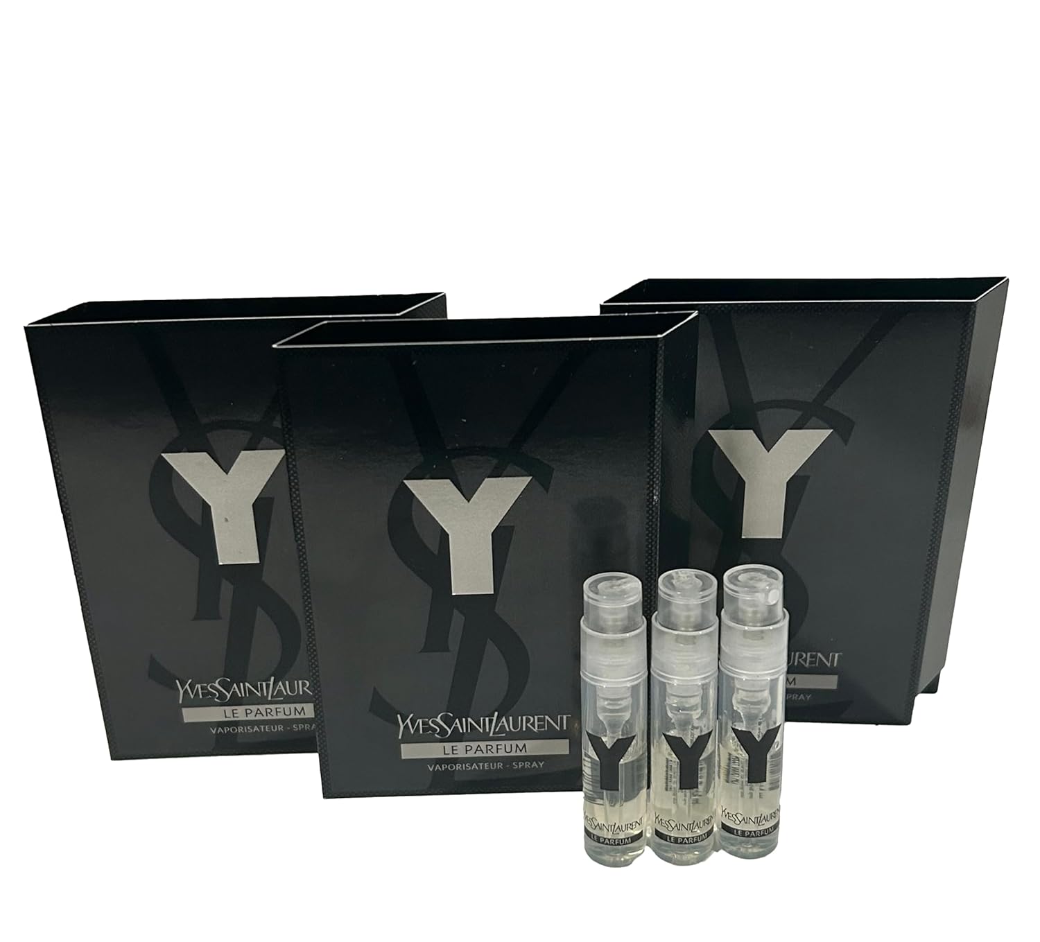 YVES SAINT LAURENT YSL Y Men Sample Perfume LE PARFUM Spray Trial Size Partially Filled Vials 1.2 ml / 0.04 fl oz (set of 3)