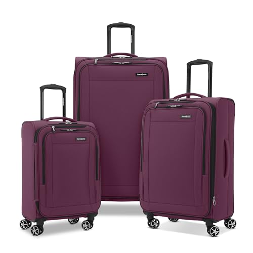 Samsonite Saire LTE Softside Expandable Luggage with Spinner Wheels, 3-Piece Set (20/25/28), Caribbean Blue
