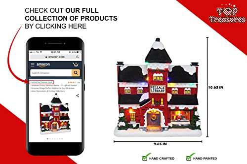 Christmas Village Sledding Down Hill - Lighted Musical Snow Village with 8 Animated Kids Going Down The Mountain