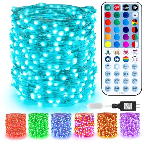 Brizled Smart RGB Fairy Lights Pro, 66FT 200 LED Orange Purple Halloween String Lights, Color Changing Christmas Fairy Light App Controlled, Dimmable Tree Light Music Sync Work with Google Home Alexa