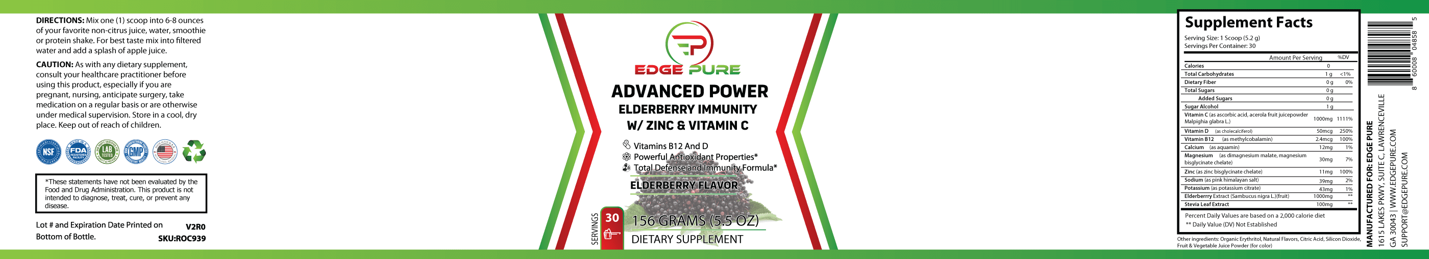 Advanced Power Elderberry Immunity w/Zinc & Vitamin C