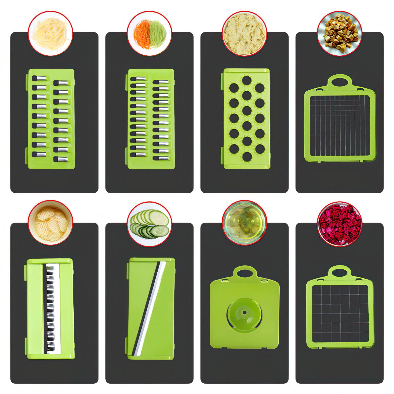 JahyShow 12 in 1 Vegetable Chopper Cutter,Mandoline Slicer Food Onion Veggie Dicer with Container