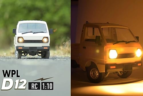 WPL D12 RC Car 1/10 RC Drift Car RTR Remote Control Car, Kei Truck Crawler Off Road 2.4G with Proportional Throttle Steering 260 Motor Rear Drive Hobby Grade Toy Adult Age 16+