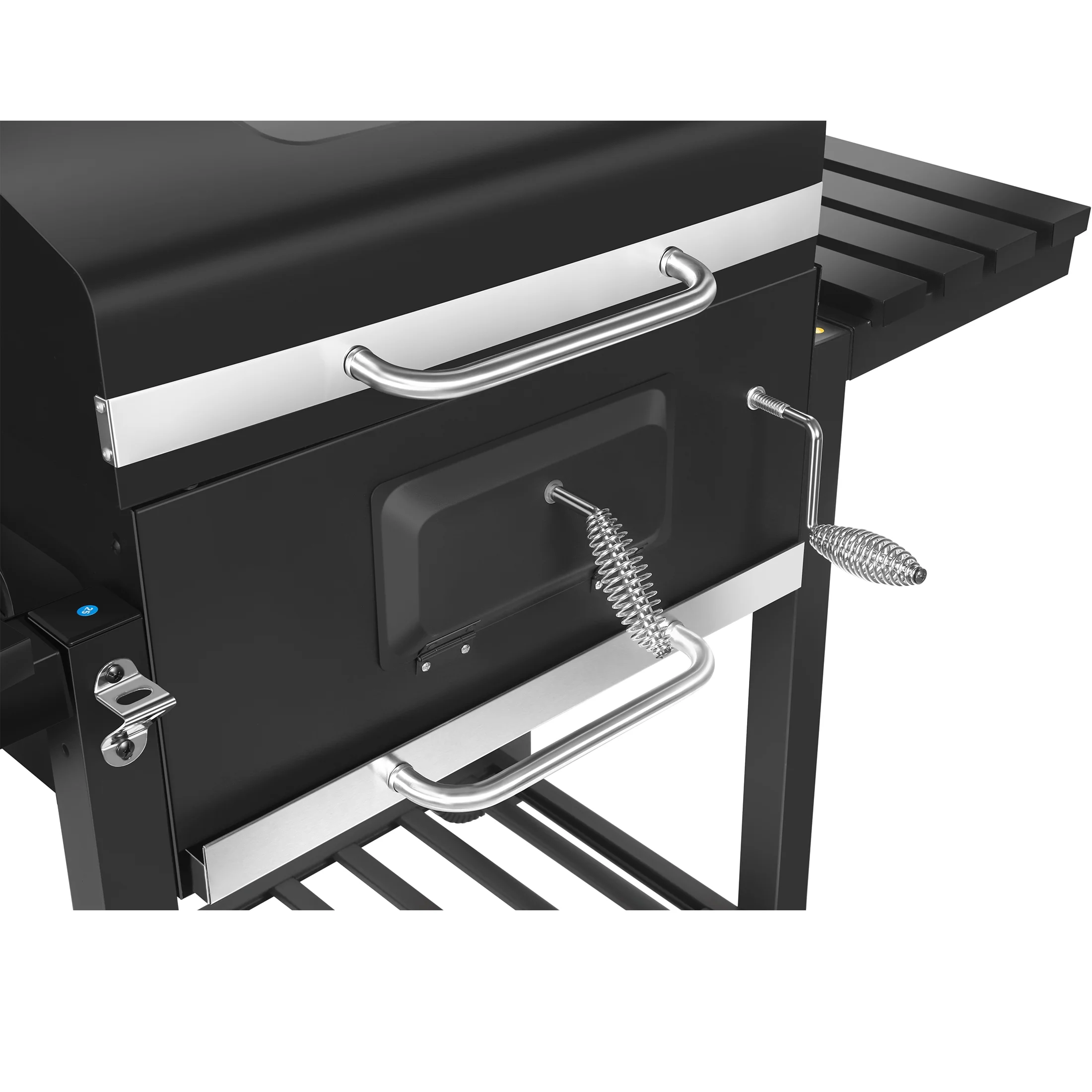 SUGIFT 24-inch Charcoal BBQ Grill with 2 Folding Side Shelves, Black