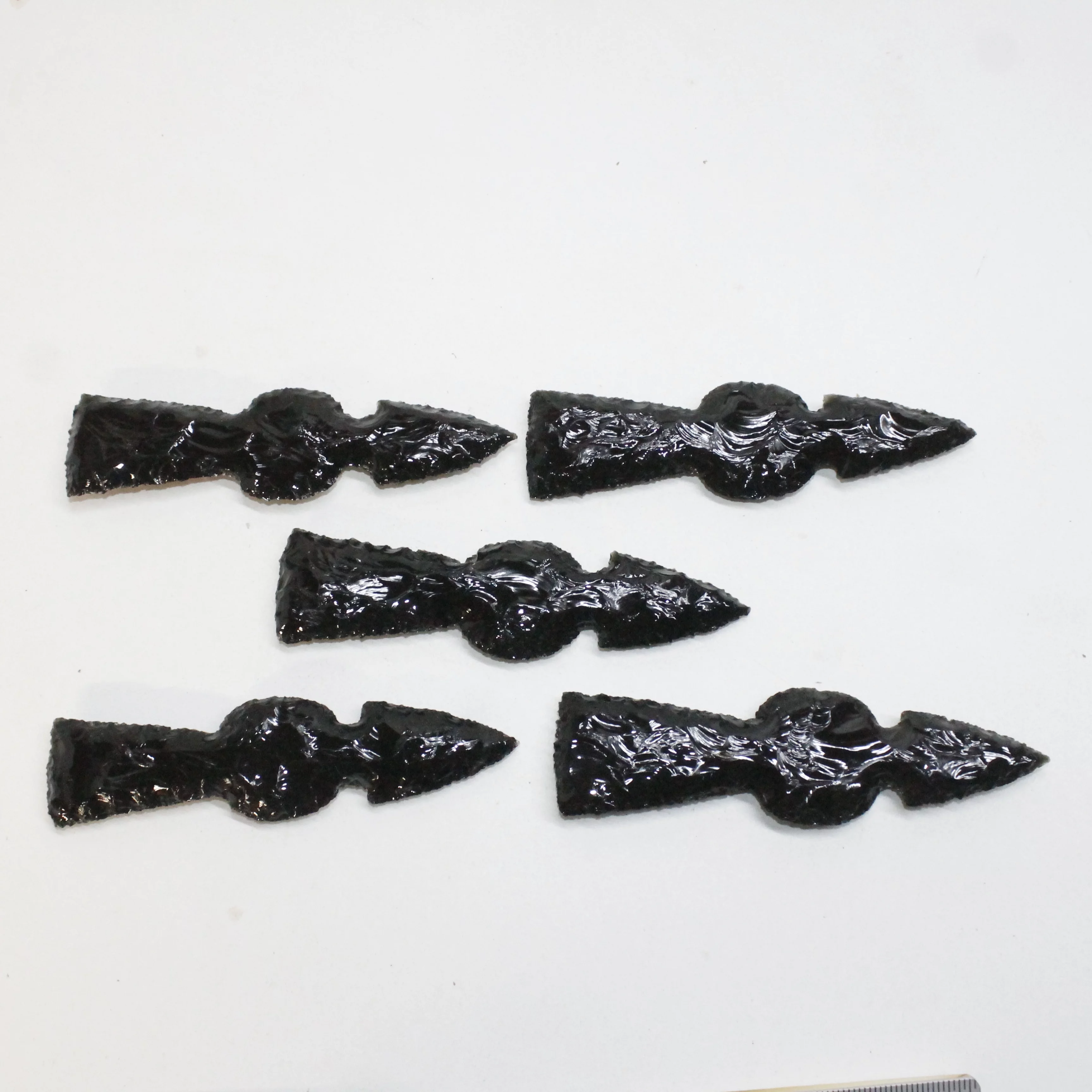 5 Obsidian Ornamental Tomahawk Heads #6510  Ax Axe Hatchet