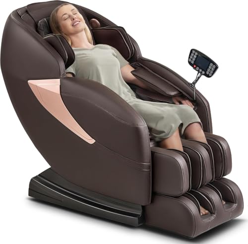 Massage Chair, 14 Massage Points Full Body Massage Chair, Zero Gravity Extra Large Shiatsu Recliner w/Lumbar & Calf Heating, 20 Auto Modes, Air Compression, Bluetooth Speaker, Touch Screen Controller