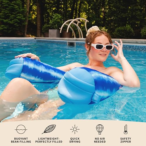 Big Joe Noodle Sling, No Inflation Needed, Pool Float with Armrests, Quick Draining Fabric, Cup Holder