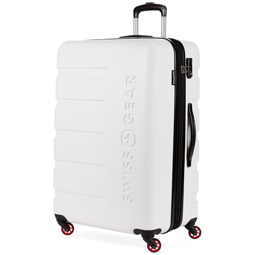SwissGear 7366 Hardside Expandable Luggage with Spinner Wheels, White, Carry-On 19-Inch