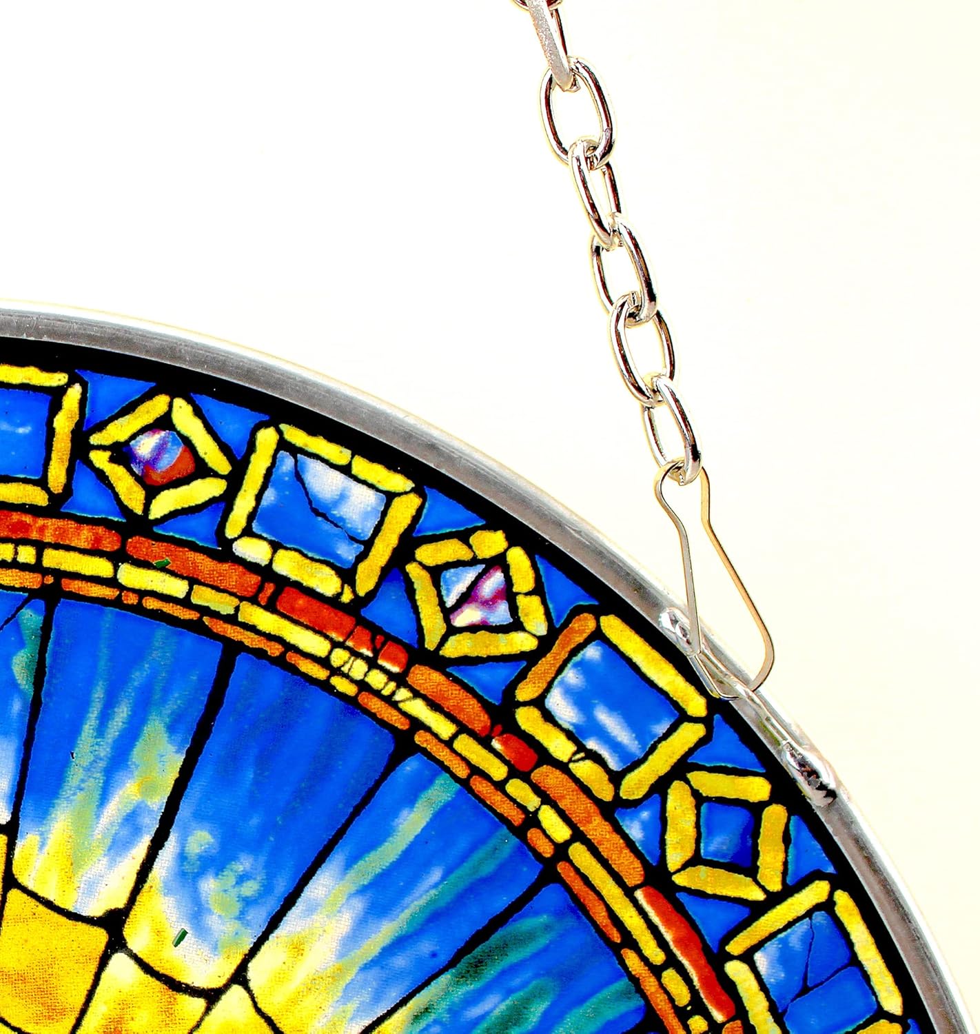 Stained Glass Panel - The Holy Spirit Round Stained Glass Window Hangings - Art Glass Window Treatments