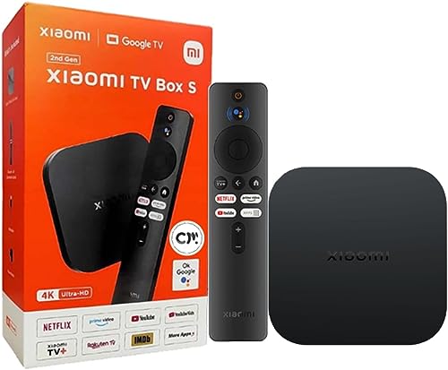 Xiaomi Mi Box S Android TV with Google Assistant Remote Streaming Media Player - Chromecast Built-in - 4K HDR - Wi-Fi - 8 GB - Black