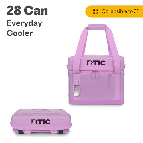 RTIC 28 Can Everyday Cooler, Soft Sided Portable Insulated Cooling for Lunch, Beach, Drink, Beverage, Travel, Camping, Picnic, for Men and Women