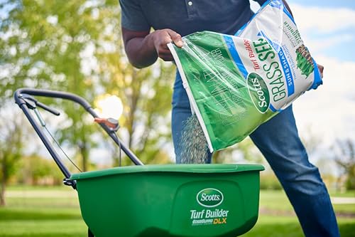 Scotts Turf Builder Grass Seed Sun & Shade Mix with Fertilizer and Soil Improver, Thrives in Many Conditions, 5.6 lbs.