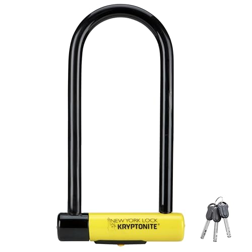Kryptonite New York LS Bike U-Lock, Heavy Duty Anti-Theft Security Bicycle Lock Sold Secure Gold, 16mm Long Shackle with Keys, Ultimate Security Lock for Bicycles E-Bikes Scooters