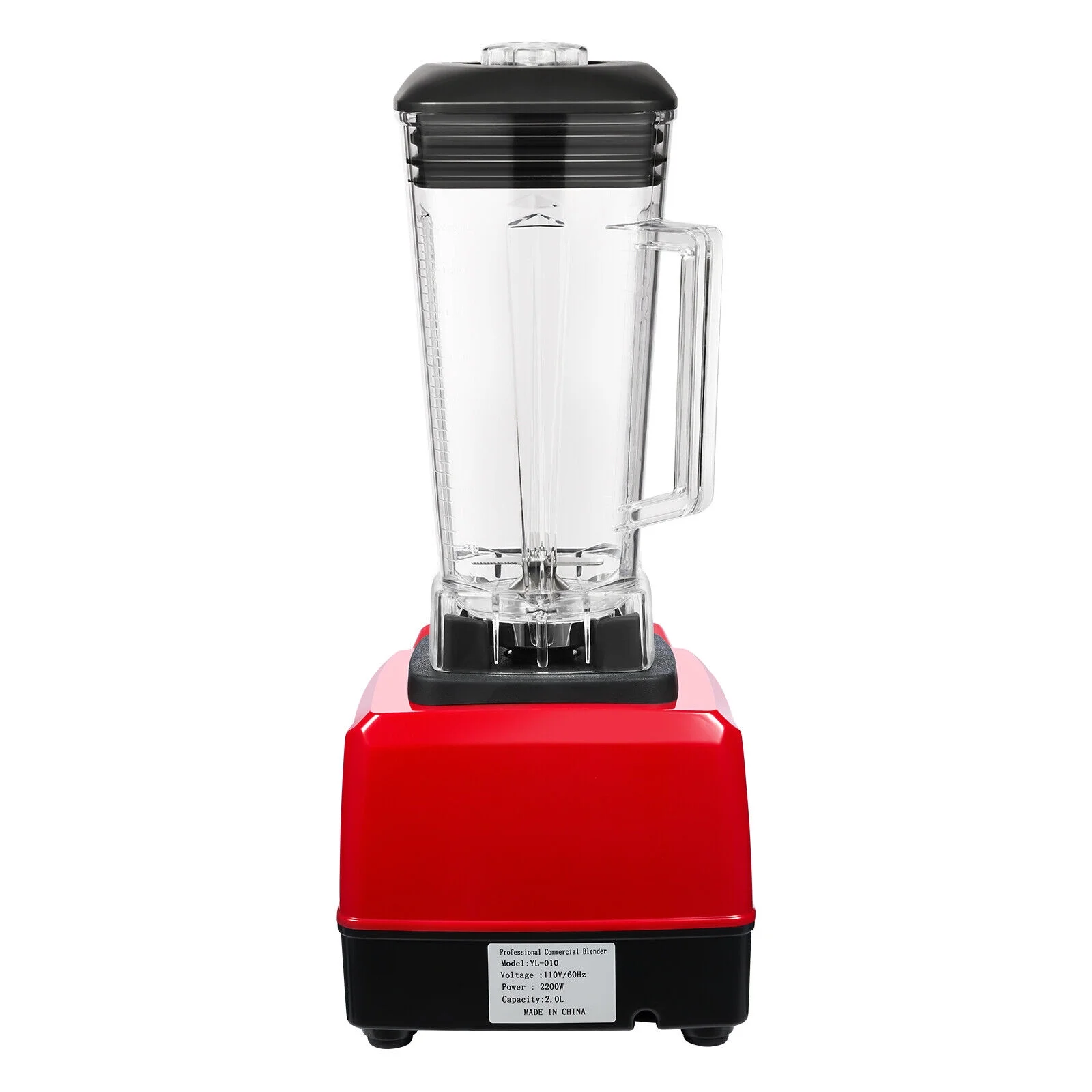 Oukaning 2L 2200W Crushing Blender Electric Mixer 45000 Rpm High Speed Blender(Red)