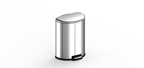 NINESTARS AMZ-SOT-50-3 Step-on Trashcan, 13.2 Gal, Stainless Steel