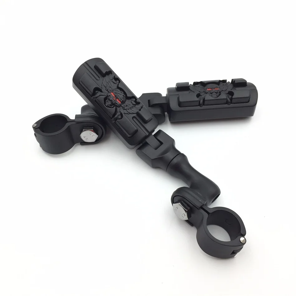 HTT-MOTOR Black Short Peg Mounting Kit with Zombie Sull Foot Peg For Bike Equipped with 1 inch (1