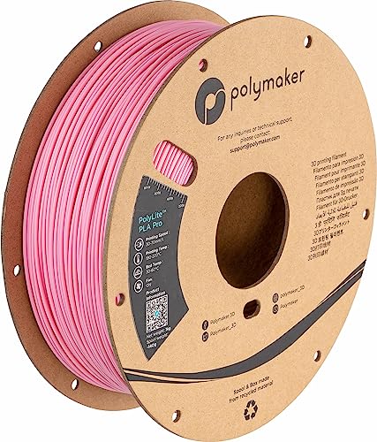 Polymaker PLA PRO Filament 1.75mm 1kg, Tough & High Rigidity White 3D Printing Filament, PolyLite PLA PRO 3D Printer Filament 1.75mm, Print with Most 3D Printers