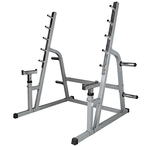 Valor Fitness Bench Press and Squat Rack Combo Half Power Cage w/ Adjustable Spotter Arms