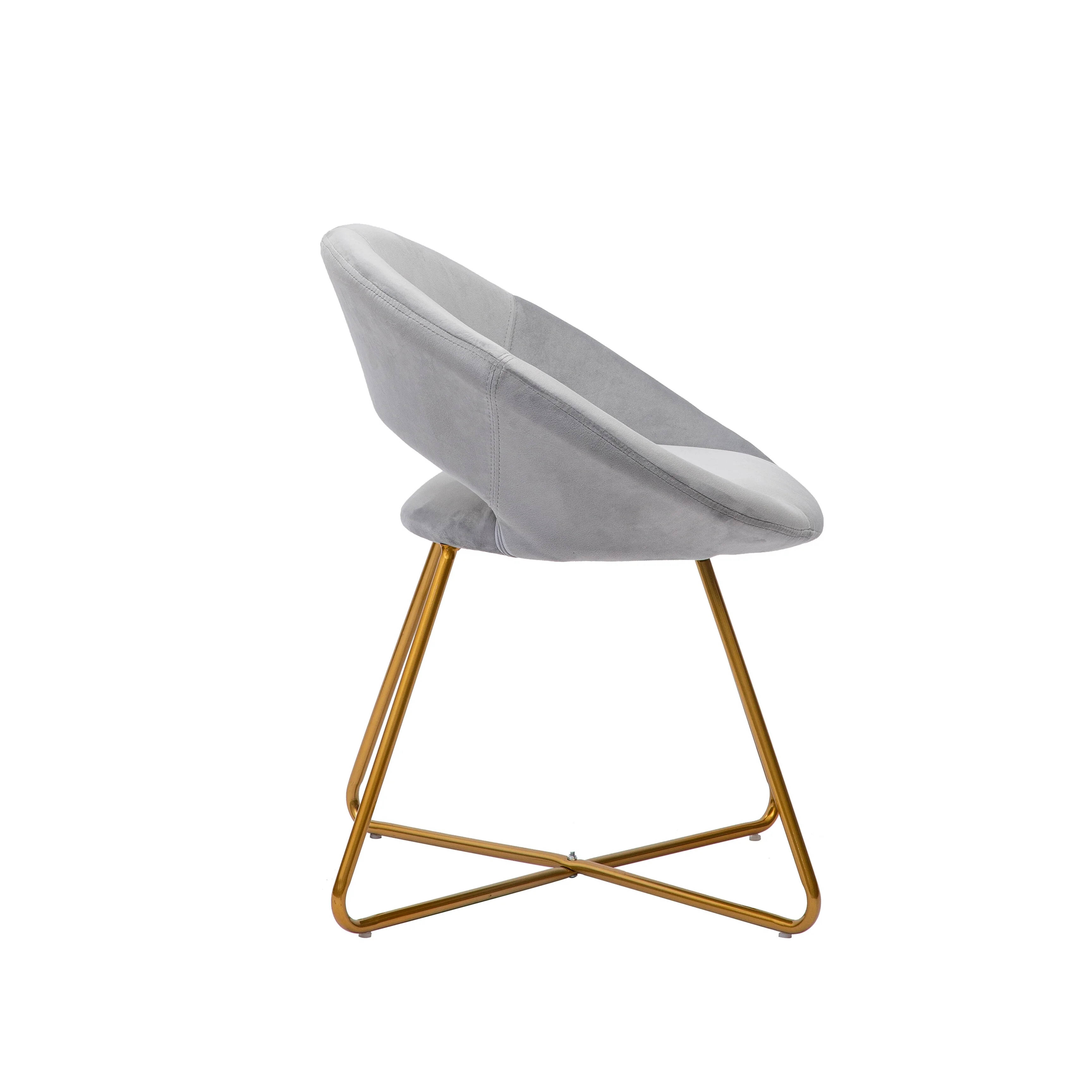 Porthos Home Reine Leisure Accent Chair With Luxurious Velvet Upholstery, Supportive Semi-circular Back And Stylish Golden Chrome Legs (Great As A Side Chair And Corner Chair Too)