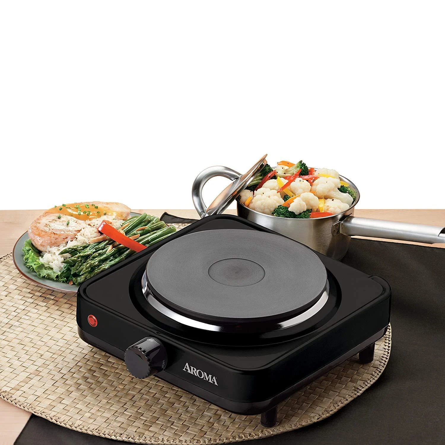 Aroma Housewares AHP-303/CHP-303 Single Hot Plate, Black