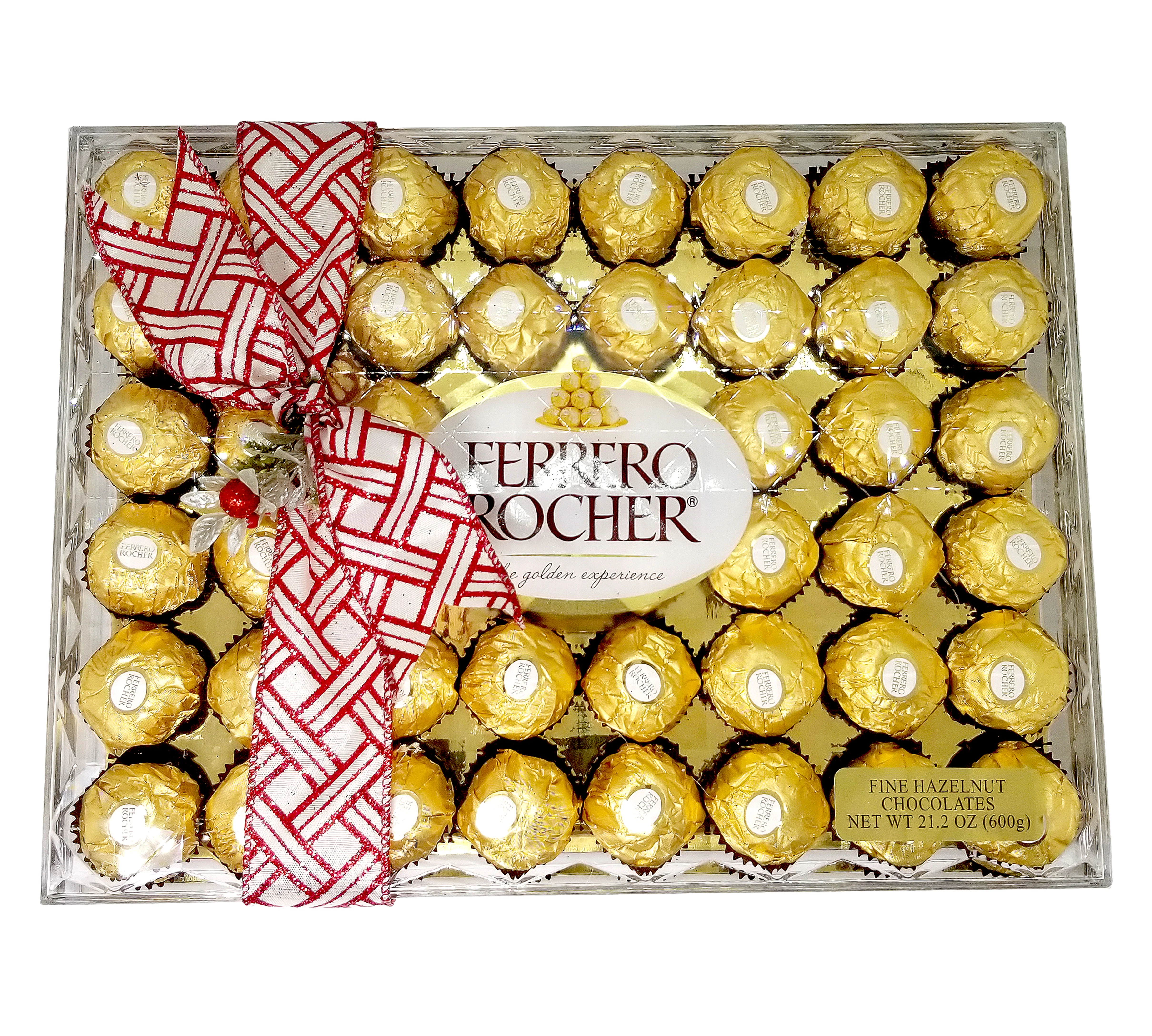 Ferrero Rocher Hazelnut Chocolates GIFT with Beautiful Ribbon 48 Count 21.2 oz. (600 g)