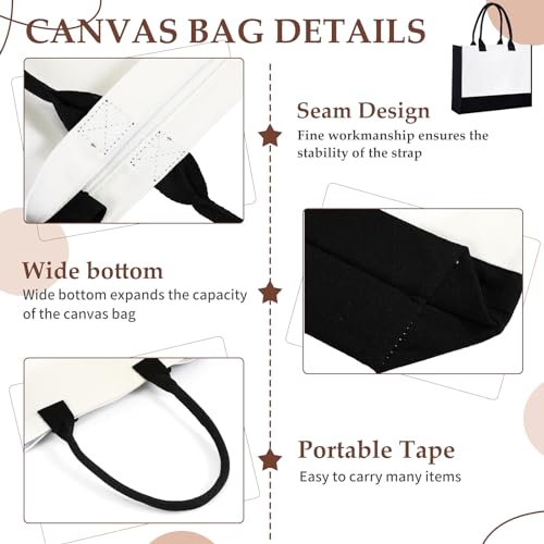 Sanwuta 20 Pcs Large Blank Canvas Tote Bags and Makeup Bags Blank Reusable Grocery Luggage Canvas Tote with Handles(10 Airy Pastel Pack)