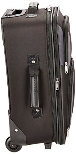 Rockland Fashion Softside Upright Luggage Set, Expandable, Kensington, Black and White, 2-Piece(14/19)