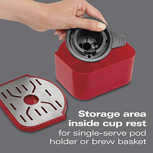 Hamilton Beach 49979 FlexBrew Single-Serve Coffee Maker Compatible with Pod Packs and Grounds,0.41 liters, Black & Chrome